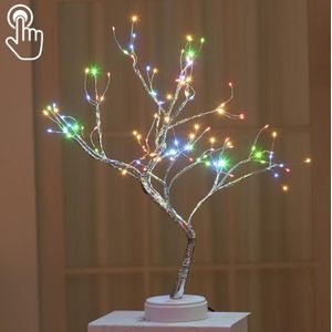 108 LED's Koperdraad Wire Table Lamp Creatieve decoratie Touch Control Night Light (Kleurrijk Licht)