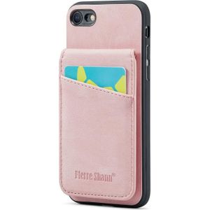 Voor iPhone 7 Plus / 8 Plus Fierre Shann Crazy Horse Kaarthouder Achterkant PU-telefoonhoes