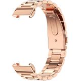 For Xiaomi Mi Band 7 Pro Mijobs Three-bead Metal Stainless Steel Watch Band(Rose Gold)