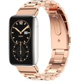 For Xiaomi Mi Band 7 Pro Mijobs Three-bead Metal Stainless Steel Watch Band(Rose Gold)
