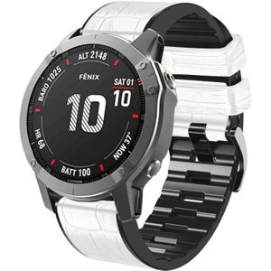 Voor Garmin Fenix 7x/6x Pro/Tactix 7 26mm Crocodile Textuur Siliconen lederen horlogeband