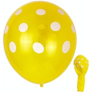 100 Stks FY-10280 12 Inch Dot Party Decoratieve Ballon Wedding Scene Regeling Latex Ballon (geel White Dot)