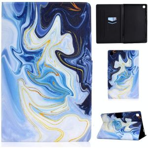 Voor Samsung Galaxy Tab A7 (2020) T500 Colored Drawing Pattern Voltage Horizontal Flip Black TPU + PU Leather Case met Holder & Card Slots & Anti-skid Strip & Sleep / Wake-up Function(Blue Marble)