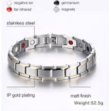 Europa en Amerika stijl mode mannen sieraden RVS + goud gemonteerde Plating magnetische gezondheid armband  grootte: 12 mm * 22 cm (staal + zilver)