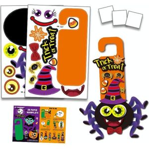 5 sets kinderen cartoon halloween decoratie deur hangende stickers vakantie diy spel emoticons