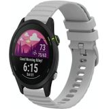 Voor Garmin Forerunner 255S Muziek 18mm Golvende Gestippelde Effen Kleur Siliconen Horlogeband (Grijs)