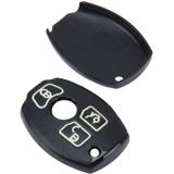 Auto Auto PU leder drie knoppen lichtgevend Effect Key Ring beschermhoes voor BMW(Black)