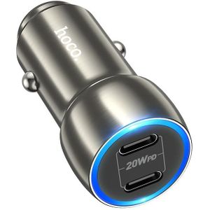 hoco Z48 Tough 40W dubbele USB-C / Type-C-poort autolader