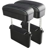 2 PCS Universal Car PU Leder verpakt armsteun Box Cushion Armsteun Box Mat met opbergdoos (Zwart Wit)