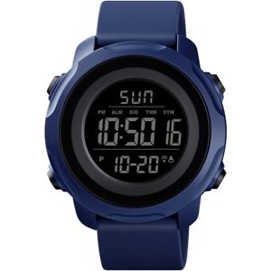 Skmei 1540 Fashion Outdoor Sports Grote Wijzerplaat Student Watch Multi-functie Waterdichte Mens Elektronisch Horloge (Blauw)
