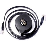 1m CAT6 intrekbare platte RJ45 Ethernet-netwerk LAN kabel (zwart)