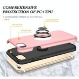 PC + TPU schokbestendige magnetische beschermhoes met onzichtbare ring houder voor iPhone 6 (rose goud)