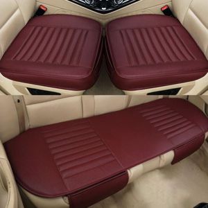 3 in 1 auto vier seizoenen universele bamboe houtskool volledige dekking Stoelkussen seat cover (wijn rood)