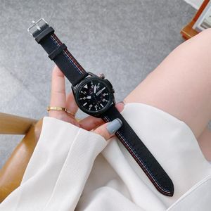 20mm voor Samsung / Huawei Smart Watch Universele Drie lijnen Canvas Vervangende Riem Watchband (Zwart)