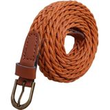 Womens korte gebreide Candy kleuren vlecht riem vrouwelijke gordel voor jurk  Riemlengte: 105-110cm (wit)