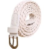 Womens korte gebreide Candy kleuren vlecht riem vrouwelijke gordel voor jurk  Riemlengte: 105-110cm (wit)