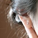 S925 Sterling Silver Mini Flower Ear Stud Women Earrings(Gold)