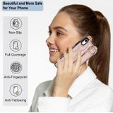Voor iPhone XR Antislip Ring PU-telefoonhoes met volledige dekking en polsband (rosgoud)