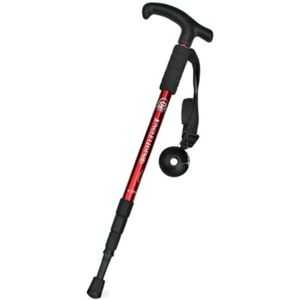 JUNGLELEOPARD vierdelige gebogen handvat aluminiumlegering trekking paal  lengte: 52-110cm (rood)