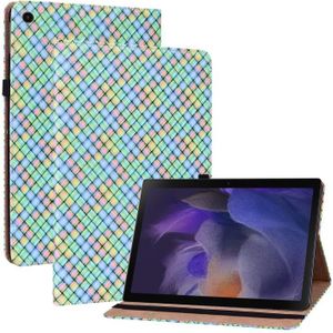 Voor Oppo Realme Pad 10.4 Kleur Weave Lederen Tablet Case met Houder (Rainbow)