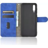 Voor Samsung Galaxy A50 Solid Color Skin Feel Magnetic Buckle Horizontal Flip Calf Texture PU Leather Case met Holder & Card Slots & Wallet(Blue)