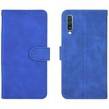 Voor Samsung Galaxy A50 Solid Color Skin Feel Magnetic Buckle Horizontal Flip Calf Texture PU Leather Case met Holder & Card Slots & Wallet(Blue)
