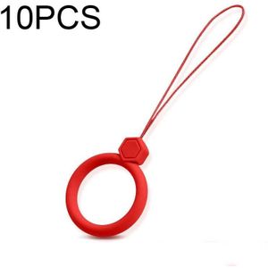 10 STKS siliconen ring mobiele telefoon lanyard waterfles anti-val hanger (vitaliteit rood)