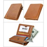 8231 antimagnetische RFID mannen Fashion Crazy Horse Textyure lederen portemonnee kaart tas (bruin)