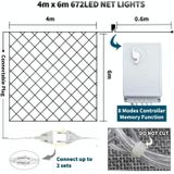 4x6m 672 LED's waterdicht visnet lichten gordijn string lichten fee bruiloft partij vakantie decoratie lampen 220v  EU plug (kleurrijke licht)