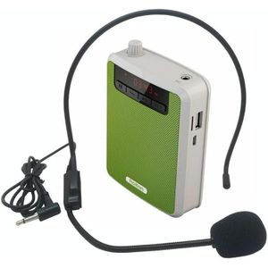 Rolton K300 draagbare spraakversterker ondersteunt FM-radio / MP3 (groen)