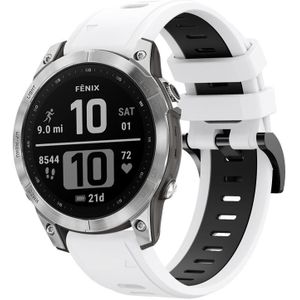 Voor Garmin Instinct 2X Solar Sports tweekleurige siliconen horlogeband (wit + zwart)