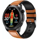 E420 1 39 inch kleurenscherm smartwatch  leren band  ondersteuning voor hartslagmeting / bloeddrukmeting