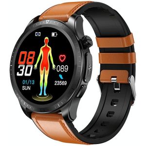 E420 1 39 inch kleurenscherm smartwatch  leren band  ondersteuning voor hartslagmeting / bloeddrukmeting