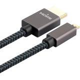 Ult-Unite Verguld Hoofd HDMI Mannelijk naar Micro HDMI Mannelijke Nylon Gevlochten Kabel  Kabellengte: 3M (Zwart)