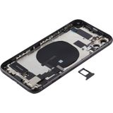 Battery Back Cover Assembly (met Side Keys & Power Button + Volume Button Flex Cable & Wireless Charging Module & Motor & Charging Port & Loud Speaker & Card Tray & Camera Lens Cover) voor iPhone 11(Zwart)