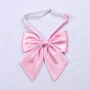Dames effen kleur Bow-knoop Bow tie wild kleding accessoires (roze)