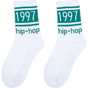 3 paar straat beat retro hip hop eenvoudige buis sokken sport skateboard sokken  grootte: One size (wit)