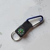 5 STKS buiten aluminiumlegering mini praktische karabijnhaak met kompas & sleutel ring  willekeurige kleur levering