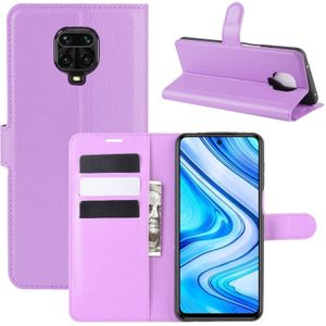 Voor Xiaomi Redmi Note 9 Pro/Note 9S/Note 9Pro Max Litchi Texture Horizontal Flip Protective Case with Holder & Card Slots & Wallet(Purple)