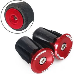 TOSEEK 1 paar mountainbike Stuur handvatten caps end plug aluminiumlegering fiets balk uiteinden plug (rood)