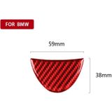 Car Carbon Fiber Steering Wheel Decorative Sticker for BMW Mini  Left and Right Drive Universal (Red)