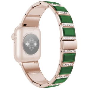Xingyao-serie tweekleurige stalen band voor Apple Watch Series 6 & SE & 5 & 4 44mm / 3 & 2 & 1 42mm (Gold+Green)