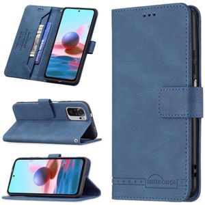 Voor Xiaomi Redmi Note 10 4G / OPMERKING 10S Magnetische Sluiting RFID Blokkeren Anti-Diefstal Lederen Case met Houder & Card Slots & Portemonnee