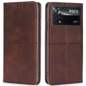 Voor Xiaomi Poco X4 Pro 5G Cow Textuur Magnetic Horizontal Flip Leather Phone Case