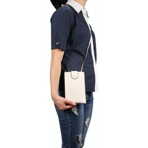 Gevlochten verpakking eenvoudige high-end mobiele telefoon tas met Lanyard  geschikt voor 6 7 inch smartphones (wit)