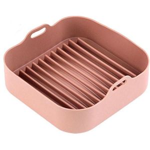 Luchtfriteuse Siliconen Grill Pan Accessoires  Grootte: Vierkant 20 5 cm (Koffie)