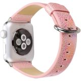 Voor Apple Watch serie 3 & 2 & 1 42mm glanzend slangenhuid patroon lederen pols horloge Band(Pink)