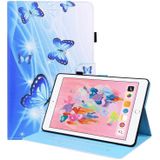 Animal Pattern Horizontal Flip Leather Case with Holder & Card Slots & Photo Frame & Sleep / Wake-up Function For iPad 9.7 2018 / 2017(Blue Butterfly)