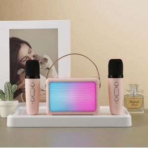 Draagbare RGB-verlichtingseffect Bluetooth-luidspreker Home Mini Karaoke Audio  stijl: dubbele microfoon + luidspreker