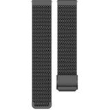 18mm Metal Mesh Polsband Horloge Band voor Fossil Female Sport / Charter HR / Gen 4 Q Venture HR (Zwart)